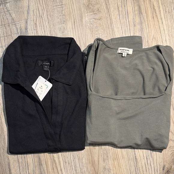 Black Ribbed Top & Olive Green Square Neck Top - Two-Pack - Picture 3 of 12